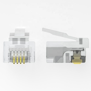 Chất lượng cao <span class=keywords><strong>6P4C</strong></span> điện thoại nối cắm mạ vàng Cat3 <span class=keywords><strong>Modular</strong></span> cắm cho viễn thông cáp điện thoại và giọng nói mạng hệ thống dây điện - Product Image 3