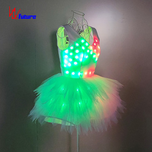 Leotardo de <span class=keywords><strong>flamenco</strong></span> que brilla en la oscuridad con tutú arcoíris iluminado - Product Image 4