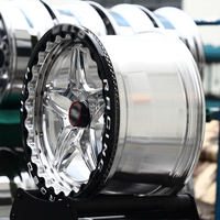 Jantes forgées S81 WELD Drag Beadlock polies 5 branches, entraxes 17x10, 15x10, 5x114.3, 5x4.5, déport 3/4 pour Mustang GT