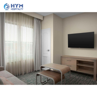 Ensemble de chambre d'hôtel 5 étoiles personnalisé au design moderne, en bois, marque Homewood Suites Hilton, origine Zhejiang, Chine, en promotion