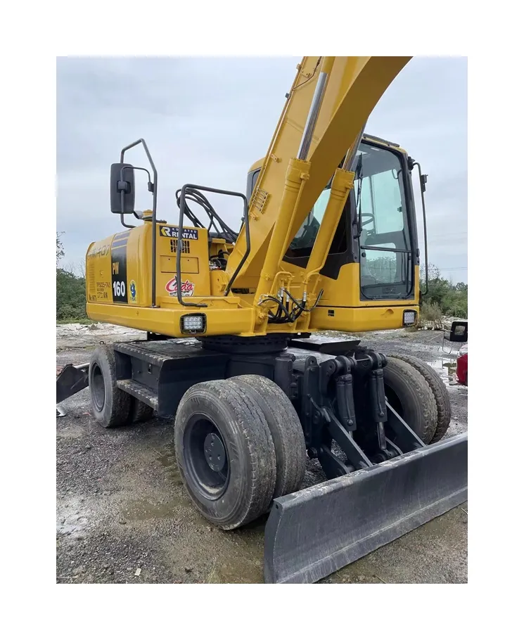 ร้อนขายสินค้ายอดนิยมญี่ปุ่นใช้15ton Komatsu Pc160W-7รถขุดล้อ Pc150w-7