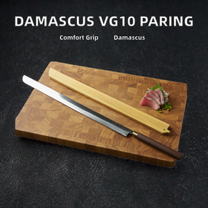 Couteau de chef artisanal en acier carbone avec rivets mosaïques et planche à découper écologique - Product Image 2