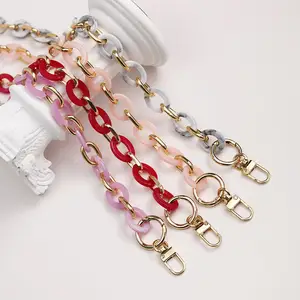 New Resin Chain New Style Fashion Optional Shoulder Strap Metal Accessories Bag Chain Phone Strap Bag Strap Custom Acrylic Chain