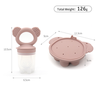 Set de Alimentador de Frutas para Bebés, Chupete y Mordedor Koala, 100% Silicona, Libre de BPA, Anti-caída, Tetina de Silicona, Bandeja para Cubitos de Hielo