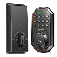 Arpha D180 Home Outdoor Porte en bois étanche Anti-Peeking Mot de passe Déverrouillage Alarme de batterie faible Serrure intelligente à pêne dormant automatique