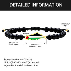 Wholesale 316L Stainless Steel 14k 18k Gold Plated Fashion <b>Bracelets</b> & Bangles Palestine Map <b>Adjustable</b> <b>Bracelet</b> for Women - Product Image 3