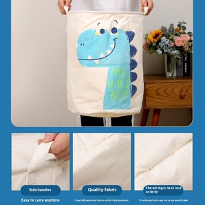 Cesta de almacenamiento redonda de tela plegable para bebés, cesto de ropa sucia y juguetes, caja de almacenamiento de juguetes para niños - Product Image 6
