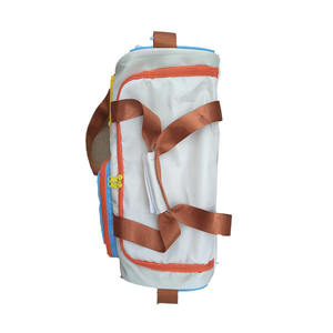 Bolsa de gimnasio de lona de poliéster grande negra Unisex cierre de cremallera correa de hombro plegable actividades al aire libre para niños viajes - Product Image 5