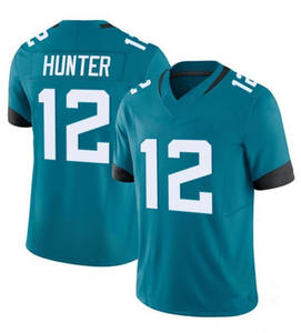 Maillots de football des Jaguars de Jacksonville, États-Unis, 12 Travis Hunter, 1 Travis Etienne Jr., 28 Fred Taylor, 44 Walker, chemises cousues, hauts, vert sarcelle - Product Image 2
