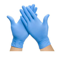 Sarung Tangan Nitril Sekali Pakai Biru Guantes De Nitrilo Bebas Bubuk Non-Steril Tekstur Halus Tekstur Jari Grosir