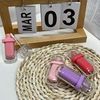 Vente chaude 3ml ovale brillant à lèvres Tube métallique en plastique cosmétique emballage conteneur estampage à chaud pour rouge à lèvres enduit par pulvérisation lèvre