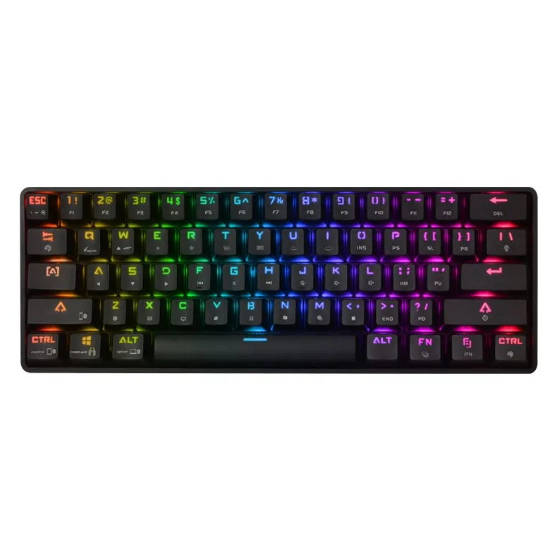 Factory Price RK61 Wired 60% Mechanical Gaming Keyboard RGB Backlit for iPad Keyboard Win Mac