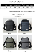 Sac bandoulière compact et tendance pour homme, multi-poches, avec poignée de transport, sangle réglable, léger et imperméable