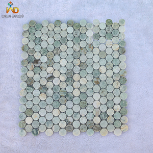 Mosaïque de marbre ronde vert Ming Green, mosaïque de marbre circulaire vert Penny pour murs et sols, salle de bain ou toilettes - Product Image 1