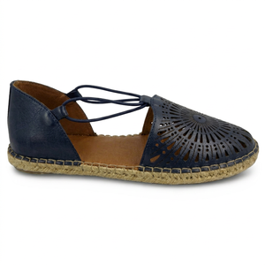 Sandalias Planas de Cuero Genuino para Mujer, Punta Abierta, Transpirables, con Suela de Esparto, Tendencia de Moda de Verano - Product Image 1