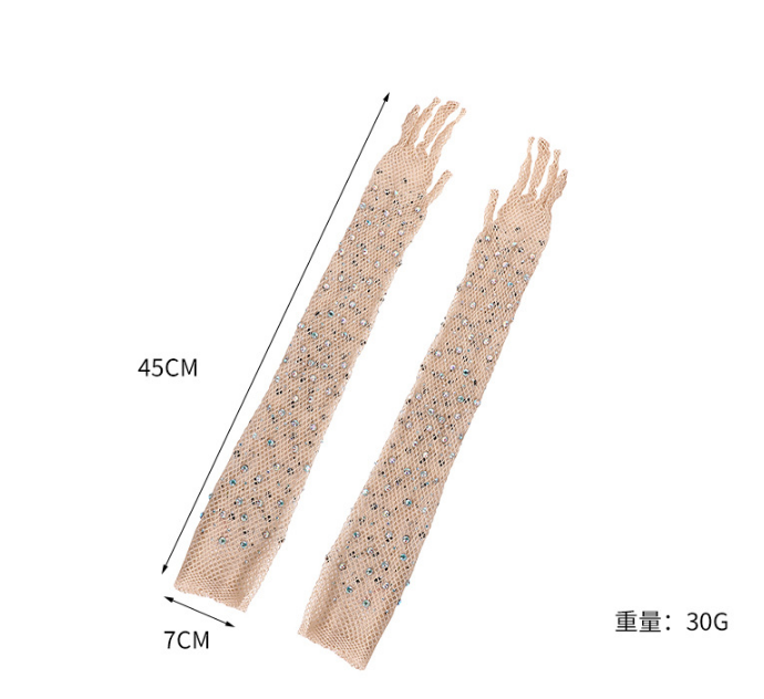 Блестящие алмазные сетчатые прыгающие Ретро сетчатые черные Стрейчевые Алмазные перчатки электрический музыкальный фестиваль аксессуары для одежды