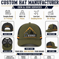 Casquette de golf personnalisée à 5 panneaux vert olive perforée au laser avec badge drapeau en silicone pour clubs de golf, sports, OEM, ODM, vente en gros