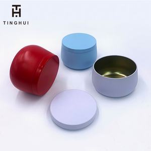 กระป๋องโลหะทรงกลมสวยงามพร้อมฝาปิดสำหรับเทียน ขนาด 4 ออนซ์ 8 ออนซ์ กระป๋องเปล่าสำหรับใส่เทียนพร้อมฝาปิด - Product Image 6