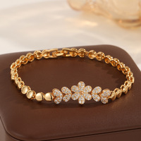 Bracelet en laiton doré Xinzhuang, maillons en forme de fleur, design tendance, classique, luxueux, minimaliste, polyvalent, cadeau pour femme