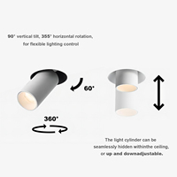 Spot LED encastré sans cadre en aluminium 7W, découpe 58mm, dimmable, pour projets commerciaux intérieurs