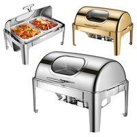Ensemble de plats de service modernes en acier inoxydable Allnice, compatible induction, chauffe-plats à alcool pour fêtes et traiteurs