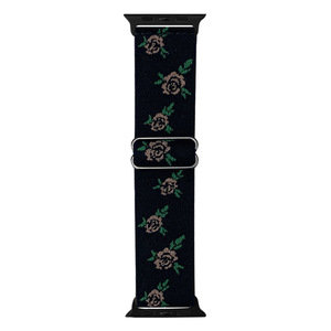 Bracelet en nylon à imprimé floral blanc <span class=keywords><strong>pour</strong></span> <span class=keywords><strong>Apple</strong></span> <span class=keywords><strong>Watch</strong></span> 11 38 40 41 42 44 45 49 mm, bracelet de montre réglable - Product Image 5