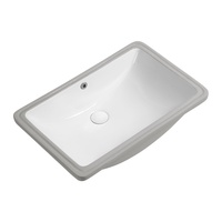 Lavabo à poser rectangulaire blanc en céramique, design européen et américain, vente en gros, pour salle de bain
