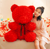 Ours en peluche géant Rose pour la saint-valentin, coussin doux en peluche, gros peluche, pour la saint-valentin, 80 CM