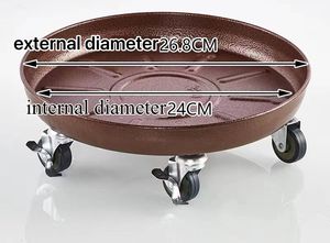 <span class=keywords><strong>Base</strong></span> de maceta redonda <span class=keywords><strong>con</strong></span> <span class=keywords><strong>ruedas</strong></span>, bandeja de Metal extraíble <span class=keywords><strong>para</strong></span> plantas, maceta grande - Product Image 5
