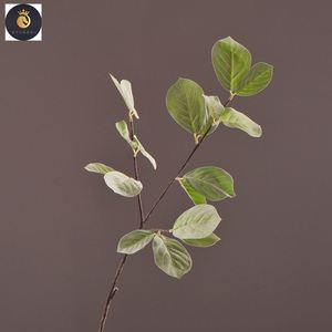R193 Venta caliente hogar decorativo verde flocado hojas de eucalipto artificiales plantas - Product Image 6