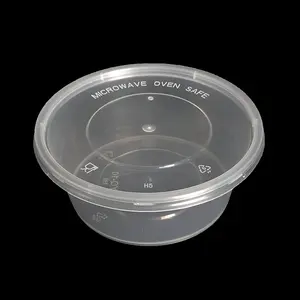 disposable plastic round food packaging container with lid 10oz