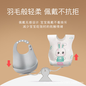 Baby Disposable Bibs With Animal Print For 0-12 Months Feeding Protection - Product Image 5