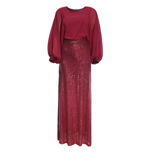 Robes Maxi de Luxe Africaines pour Femmes, Voile Perlé Élégant, Haut en Mousseline Pailletée, Tenues de <span class=keywords><strong>Soirée</strong></span> Longues et Sexy - Product Image 3