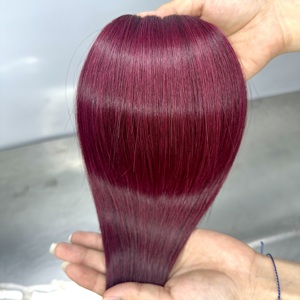 ผมแท้เวียดนาม 100% คุณภาพสูง แบบเส้นเดี่ยว ย้อมสีเบอร์กันดี ปลายผมเต็มเส้น - Product Image 5