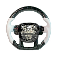 Volant en fibre de carbone noire pour Range Rover L494 L405, pour Land Rover Range Rover Sport avec cuir perforé blanc, bricolage