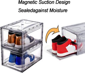 Classic Transparent Stackable Magnetic Side Opening Large <b>Storage</b> Box Thickened <b>Container</b> for Shoes Toys Side Opening - Product Image 2