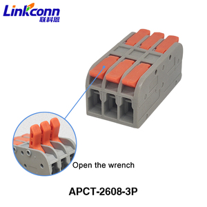 Factory Direct Sales Painless Lever Quick Connect Terminal Block Electrical Conductor <b>Wire</b> Connector Brass Contacts APCT-2608-4P - Product Image 1