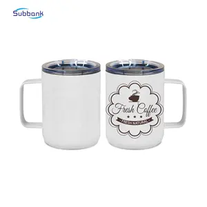 Subbank 12oz Sublimación Espacios en blanco Vaso Tazas Acero inoxidable Impresión aislada Foto Café Campamento Taza con asa