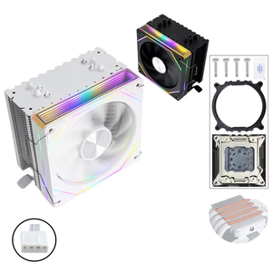 Soporte Universal QiuzAim para <span class=keywords><strong>CPU</strong></span> AMD LGA2011V4 con 120mm RGB LED X99 AM3 Radiador 4 Tubo de calor Computadora PWM X79 E5 Servidor - Product Image 1