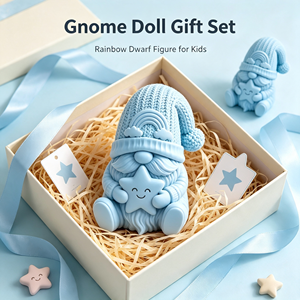 Figura Decorativa de Gnomo Arcoíris Impresa en 3D, Muñeco Enano con Adorno de Estrella, Estilo Nórdico, Decoración para Escritorio o Estante - Product Image 1