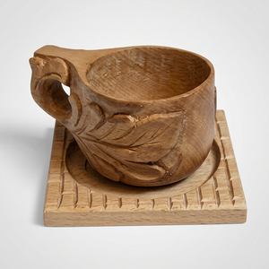 <b>Vintage</b> Wood Cup Handmade Rustic Tankard Style <b>Mug</b> Smooth Finish Comfortable Handle Coffee Tea Outdoor Beverage Use - Product Image 1