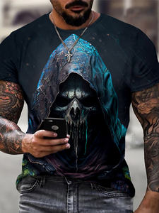 2025 estate nuova t-shirt a manica corta <span class=keywords><strong>fantasia</strong></span> modello di immagine personaggio maschile Versatile - Product Image 3