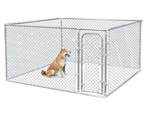 Classique 10x10x6 <span class=keywords><strong>Pied</strong></span> Galvanisé En Plein Air Chien Chenil En Acier Grillage En Métal Run Cage Parc Pour Animaux De Compagnie - Product Image 1
