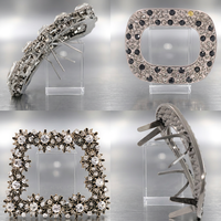 Boucle de chaussure en alliage de zinc avec logo personnalisé, strass et zircon, pour sandales, mocassins et bottes – Vente en gros