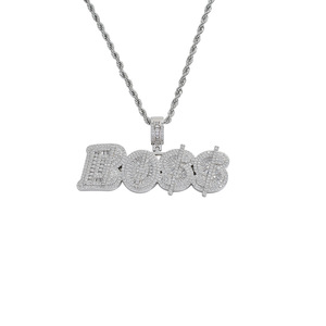 Colgante con letra, colgante estilo hip hop con circonita, collar con letra del dólar estadounidense. - Product Image 5