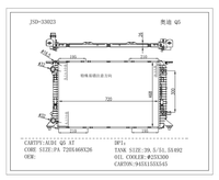 Pièces détachées automobiles JD 33023 Radiateurs pour AUDI Q5 AT Radiateur 8K0121251K 8K0121251T Radiateur en aluminium de haute qualité