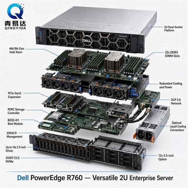 PowerEdge R760 2U Intel Xeon Rack Server with GPU Customizable Storage & NAS AI 3-Year Warranty in Stock