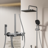 Ensemble de douche apparent en aluminium 3076 anodisé, design sur mesure, 4 fonctions, pour projets de salles de bain haut de gamme