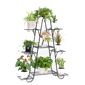 Indoor simple wrought iron multi-layer flower stand living room balcony decorative flower pot stand floor-mounted green plant
