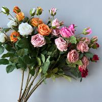 Roses artificielles multi-tiges en soie, style vintage, pour décoration de mariage à domicile, aménagement de zone de réception, accessoires floraux pour séances photo